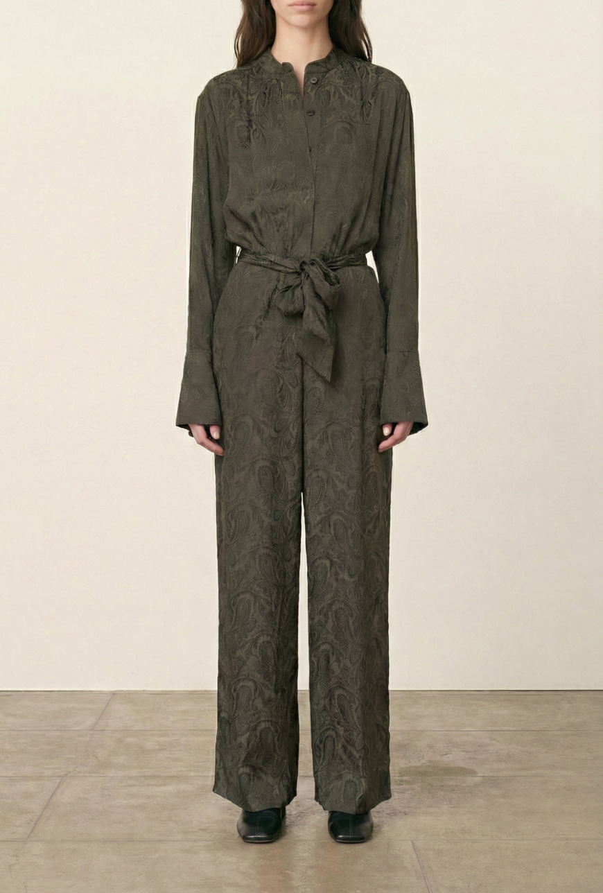 Vanessa Bruno Hysé Jacquard Jumpsuit in Khaki