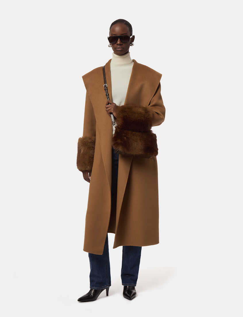 APPARIS Jill Wool Coat in Camel