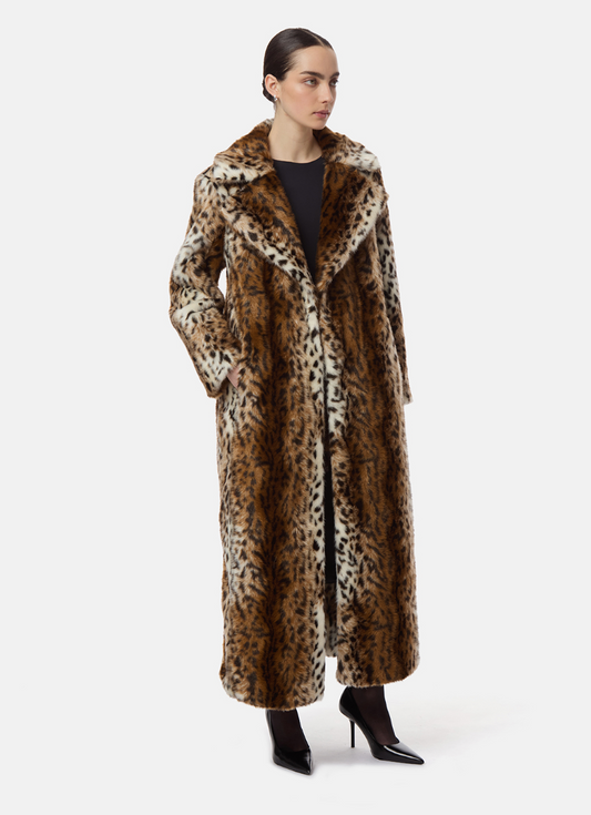 APPARIS Gabrielle Maxi Coat in Leopard