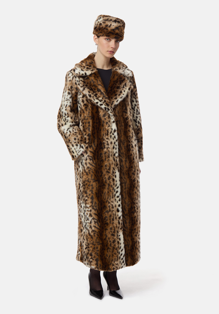 APPARIS Gabrielle Maxi Coat in Leopard