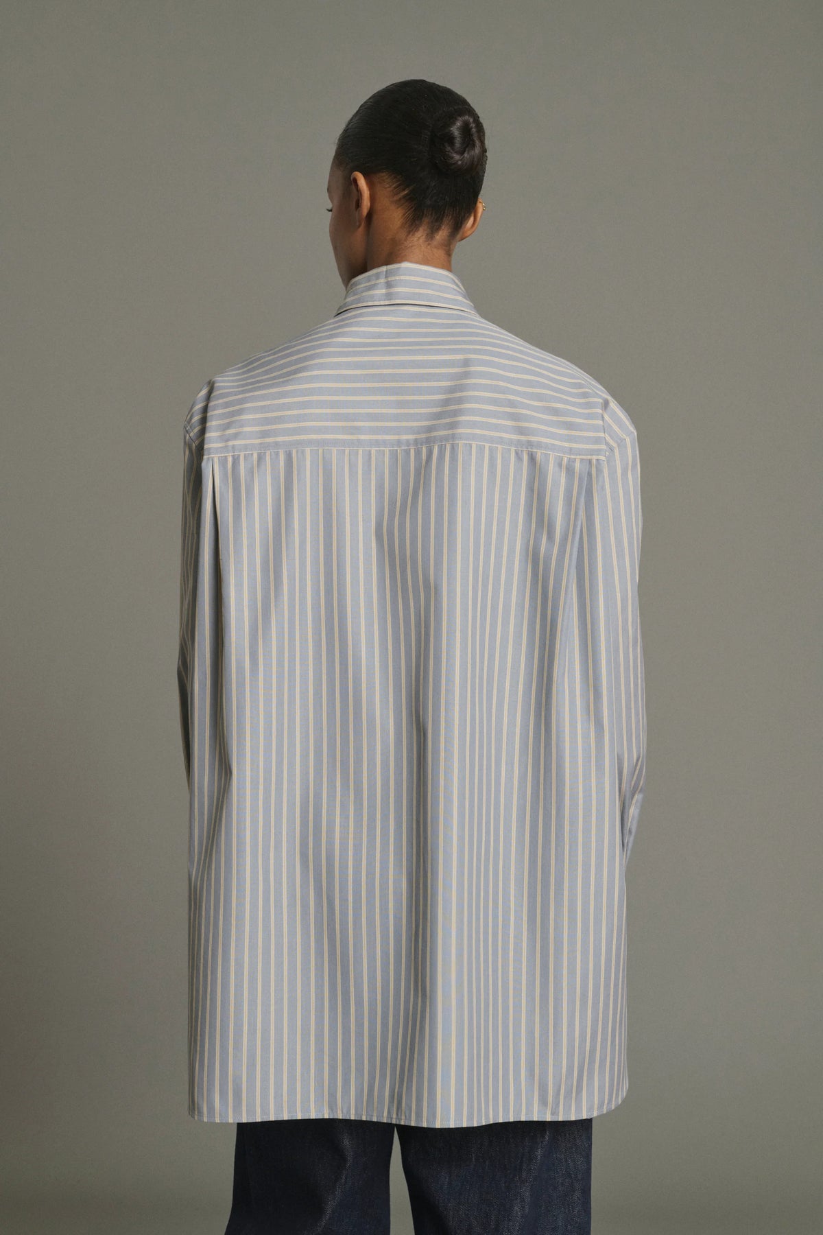 Soeur Oversized Grenade Striped Shirt in Anthracite / Bronze