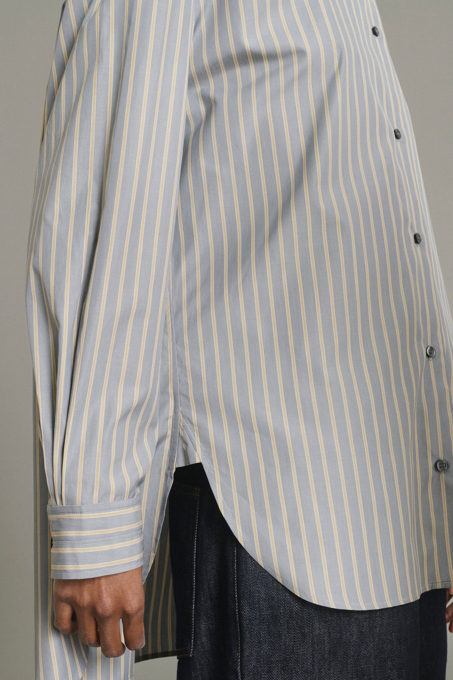 Soeur Oversized Grenade Striped Shirt in Anthracite / Bronze