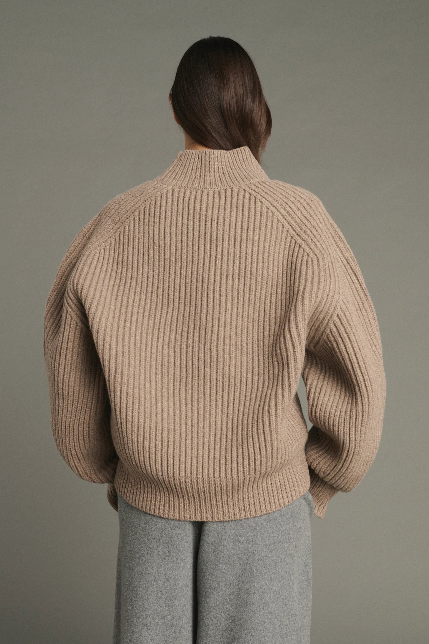 Soeur Flamand Ribbed Knit in Mottled Beige
