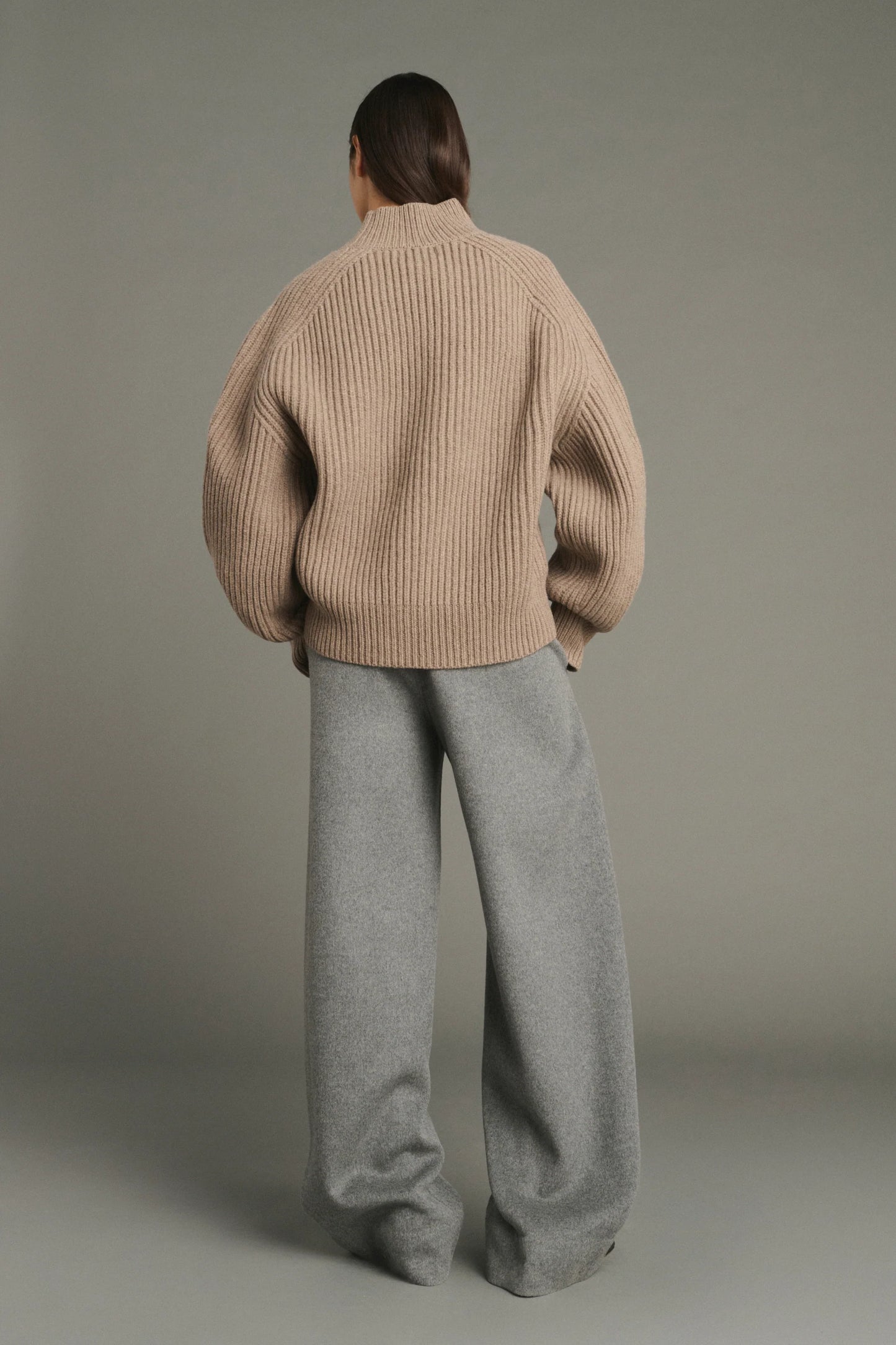 Soeur Flamand Ribbed Knit in Mottled Beige