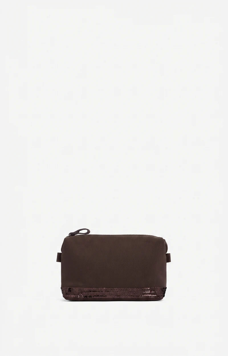 Vanessa Bruno Small Canvas Pochette in Coffee