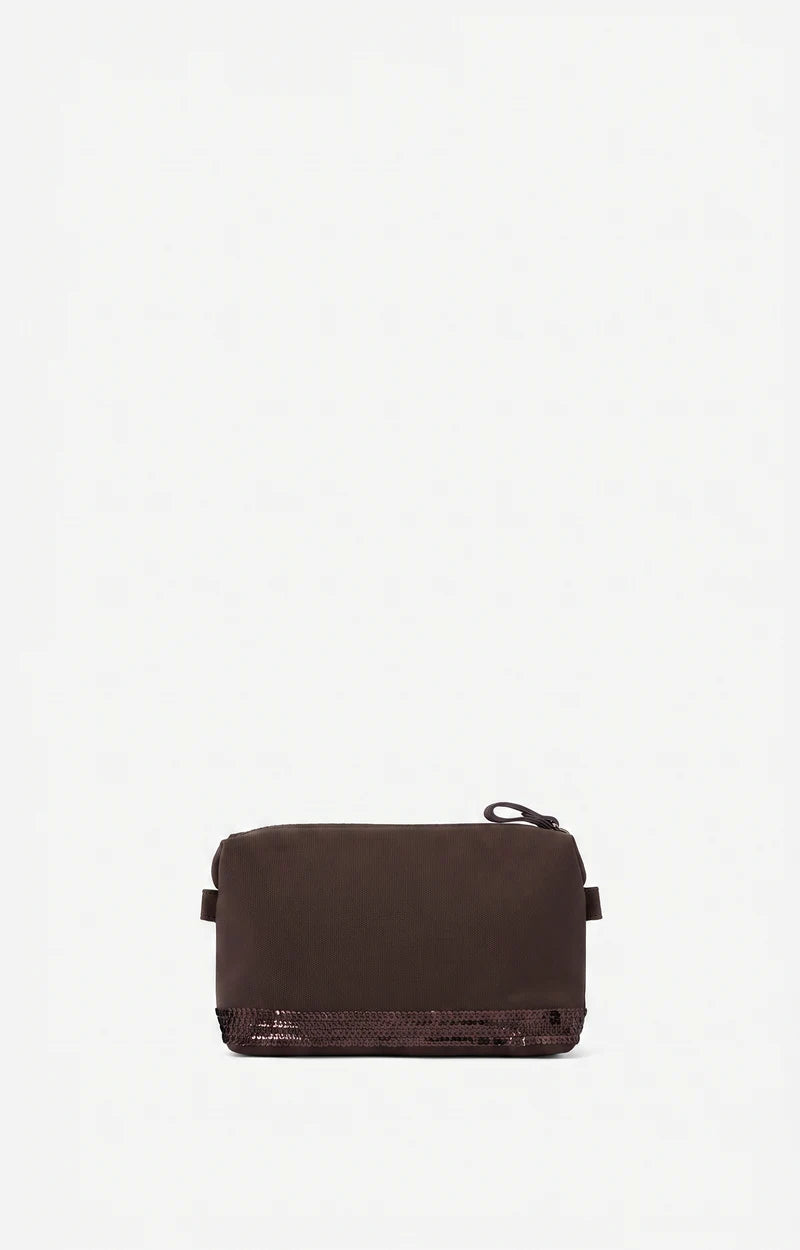 Vanessa Bruno Small Canvas Pochette in Coffee