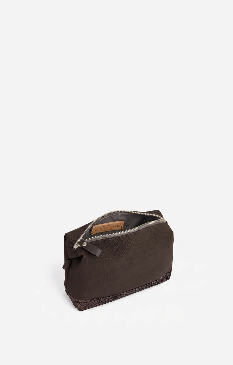 Vanessa Bruno Small Canvas Pochette in Coffee