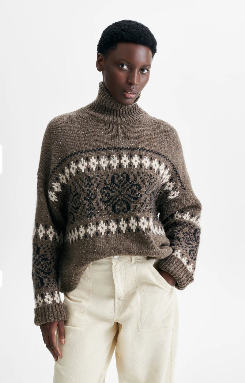 Vanessa Bruno Huguette Fairisle Knit in Mole