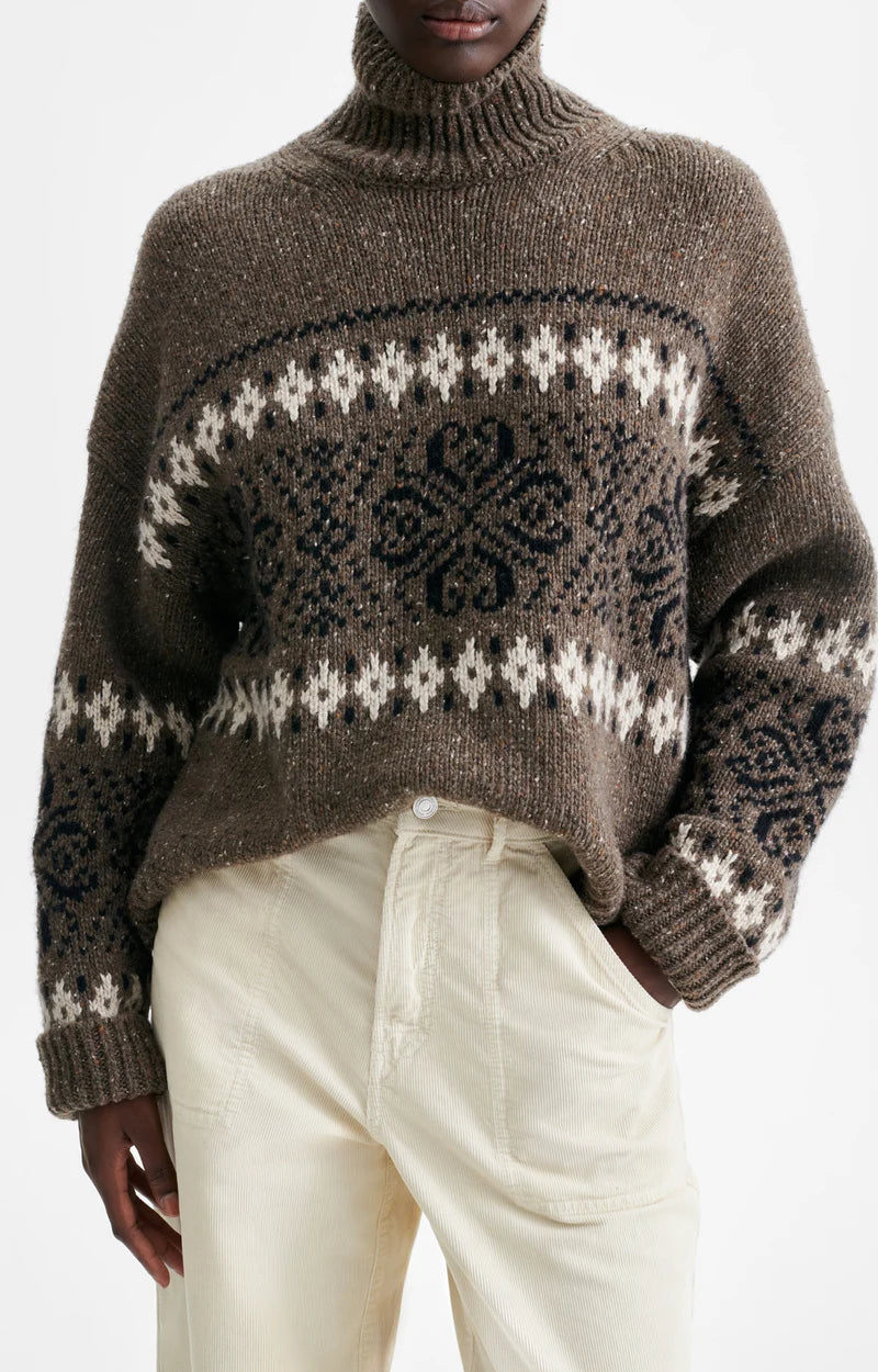 Vanessa Bruno Huguette Fairisle Knit in Mole