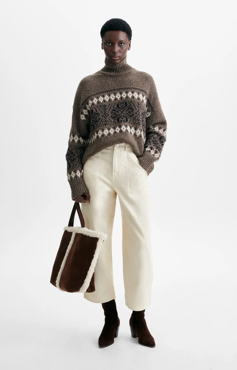 Vanessa Bruno Huguette Fairisle Knit in Mole