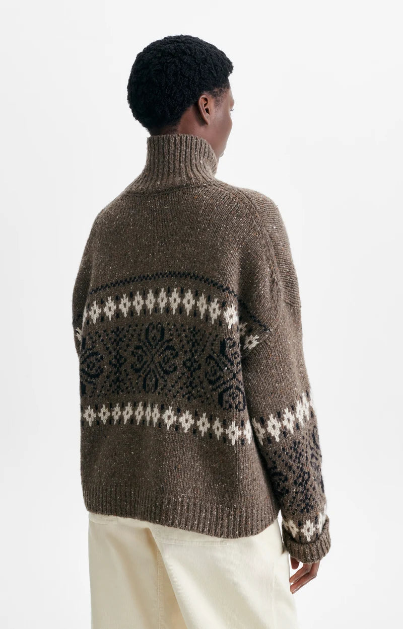 Vanessa Bruno Huguette Fairisle Knit in Mole