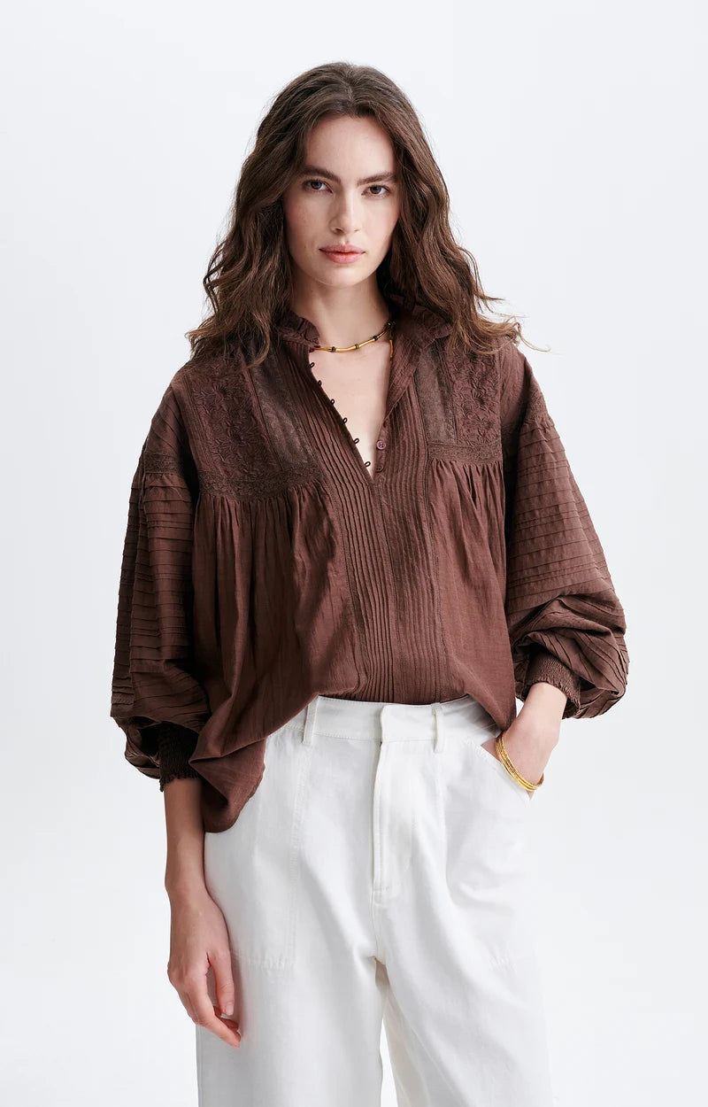 Vanessa Bruno Dahlia Blouse in Classic Brown
