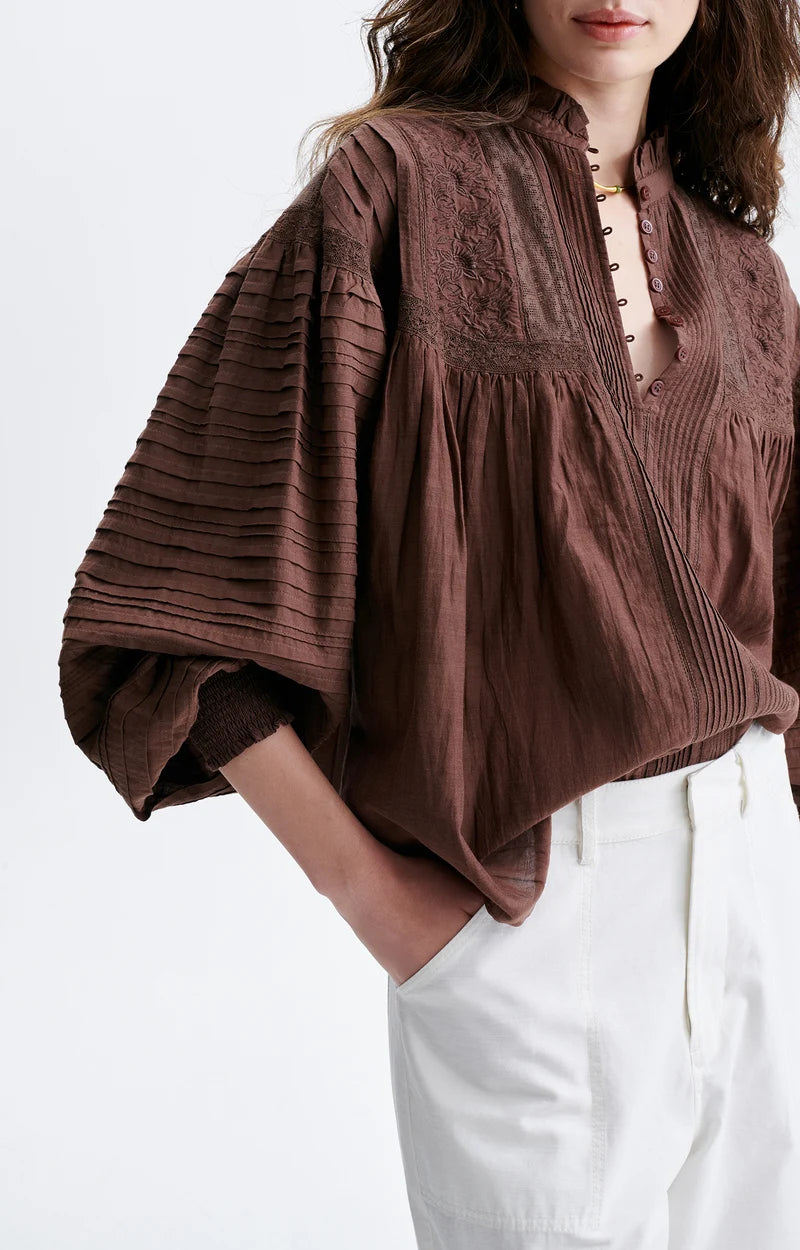 Vanessa Bruno Dahlia Blouse in Classic Brown