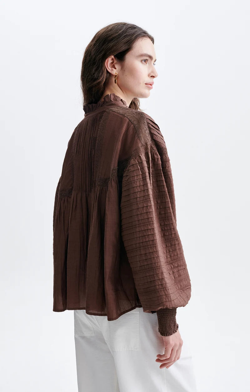 Vanessa Bruno Dahlia Blouse in Classic Brown