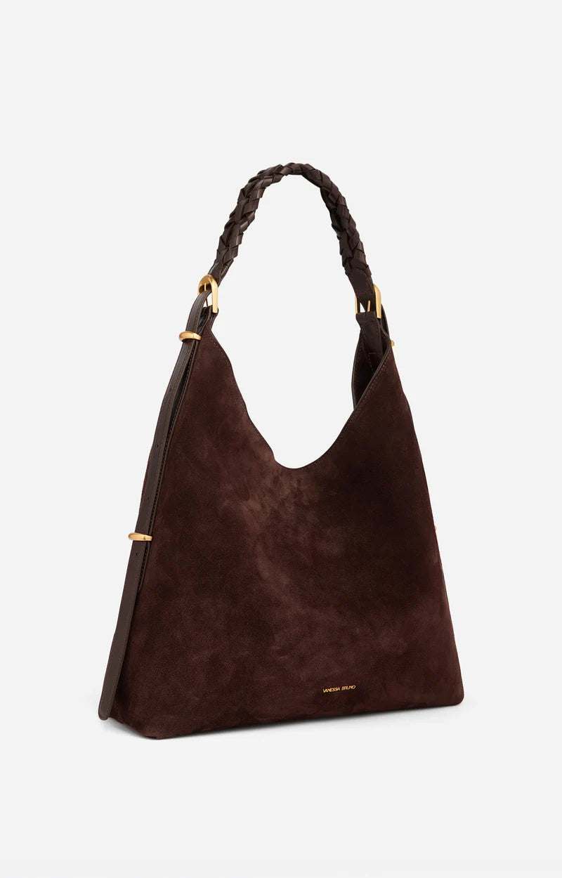 Vanessa Bruno Chocolate Suede Jess Hobo Bag