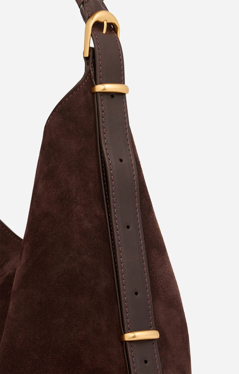 Vanessa Bruno Chocolate Suede Jess Hobo Bag