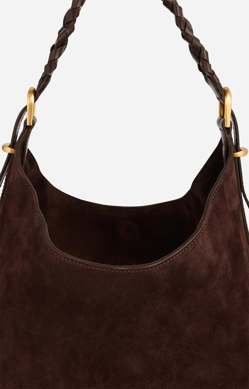 Vanessa Bruno Chocolate Suede Jess Hobo Bag
