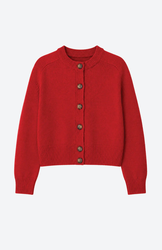 Vanessa Bruno Giverny Buttoned Cardigan in Red