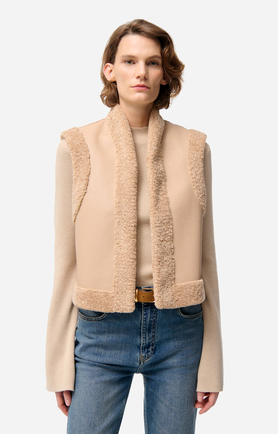 Vanessa Bruno Daman Gilet in Biscuit