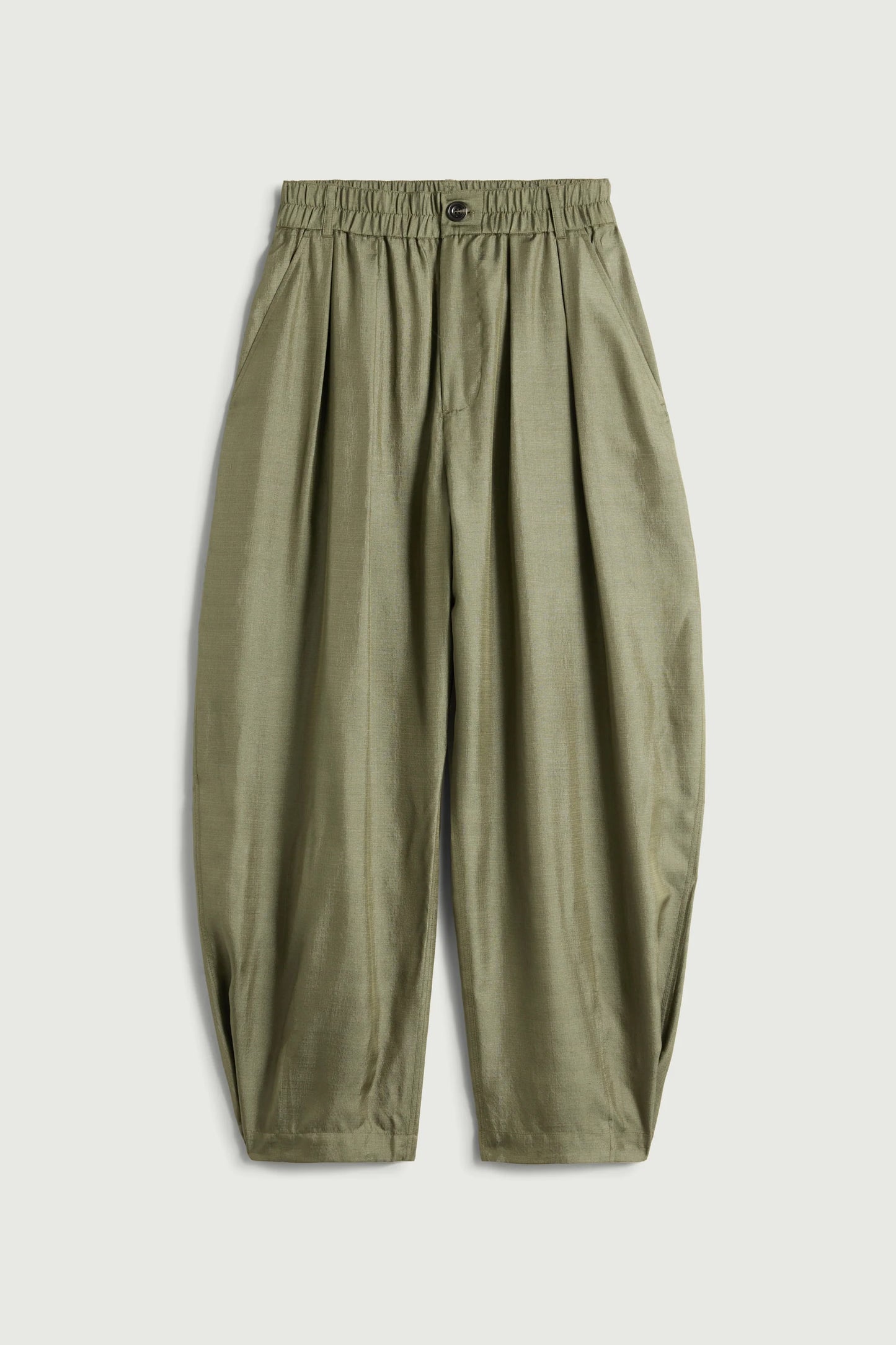 Soeur Vernon Silk Trousers in Olive Green