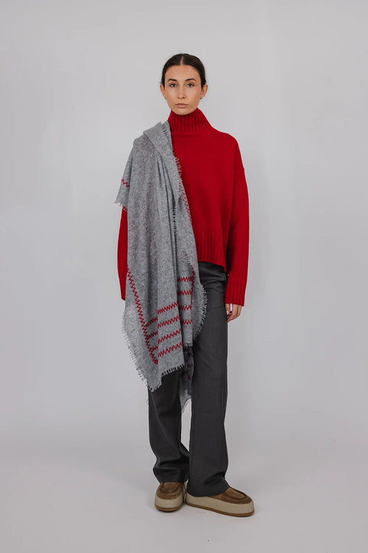 Vic and Bert Bonnie Cashmere Scarf in Grey