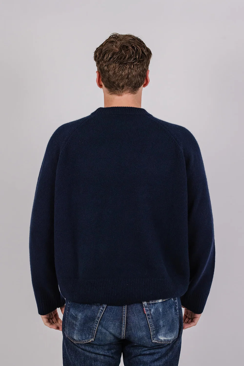 Vic and Bert Colin Premium 5GG Cashmere Knit in Navy - Unisex