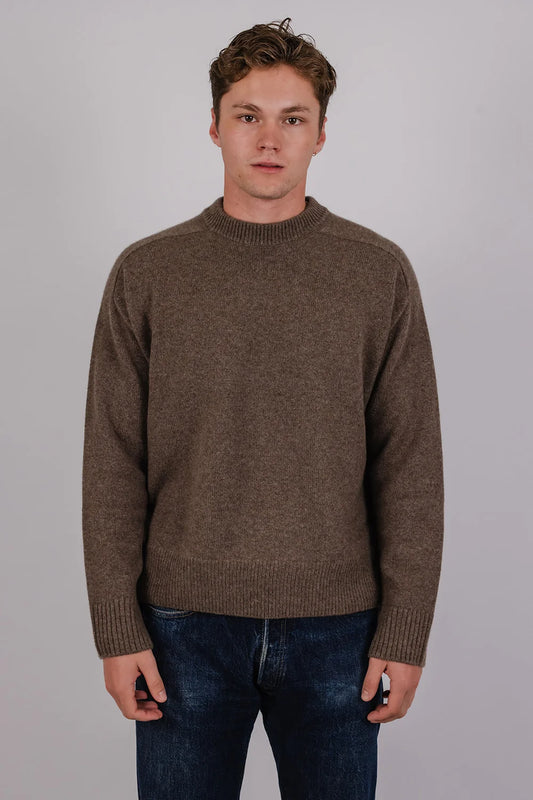 Vic and Bert Colin Premium 5GG Cashmere Knit in Brown - Unisex