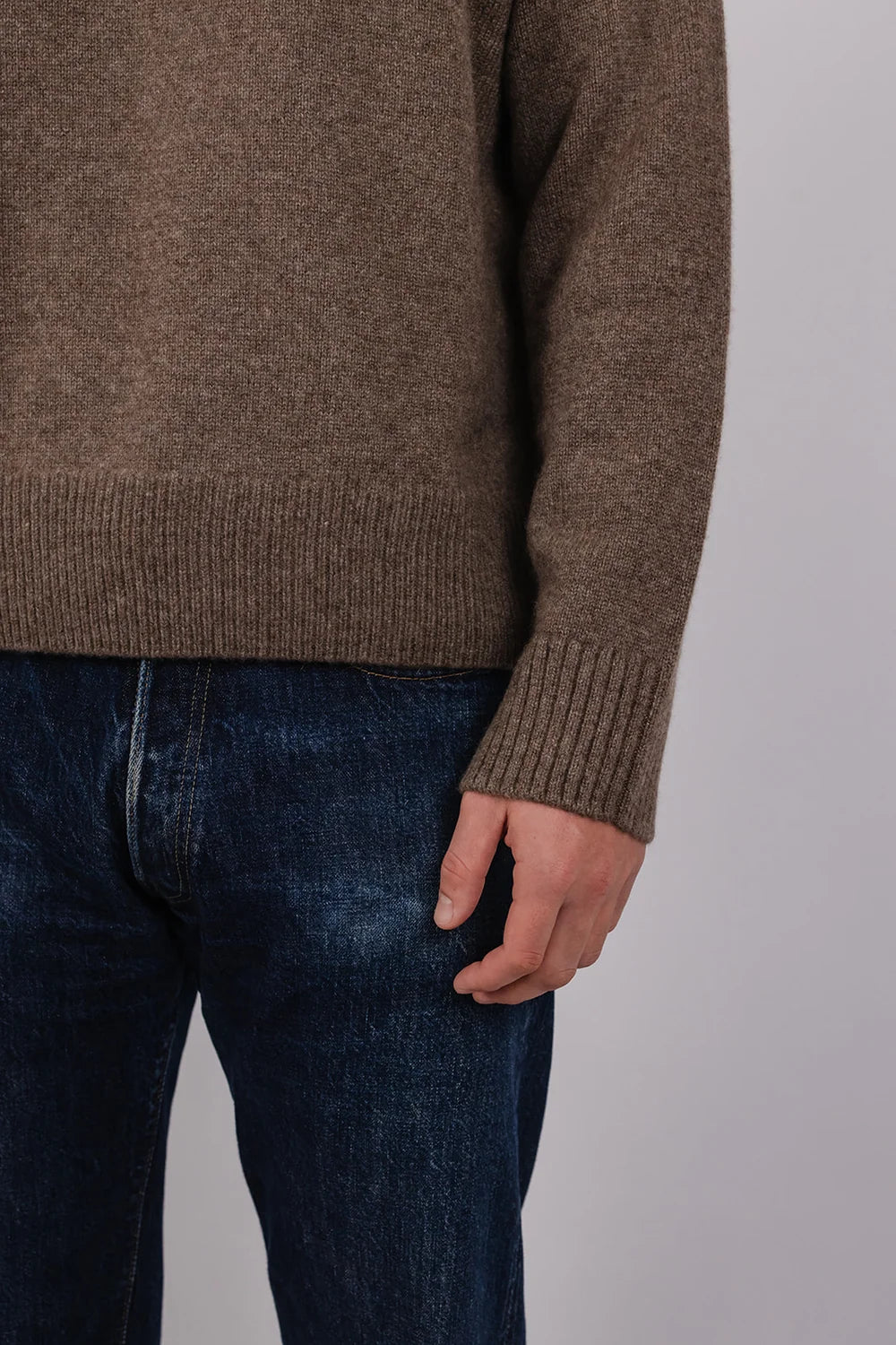 Vic and Bert Colin Premium 5GG Cashmere Knit in Brown - Unisex