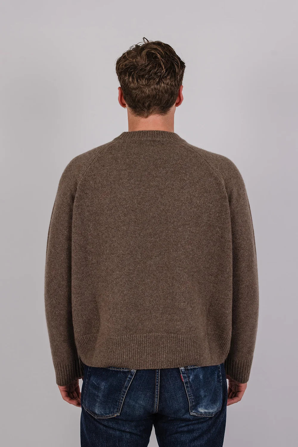 Vic and Bert Colin Premium 5GG Cashmere Knit in Brown - Unisex